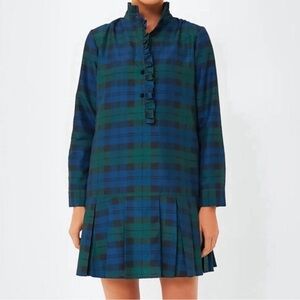 Tuckernuck Plaid Pleated Drop Waist Dress